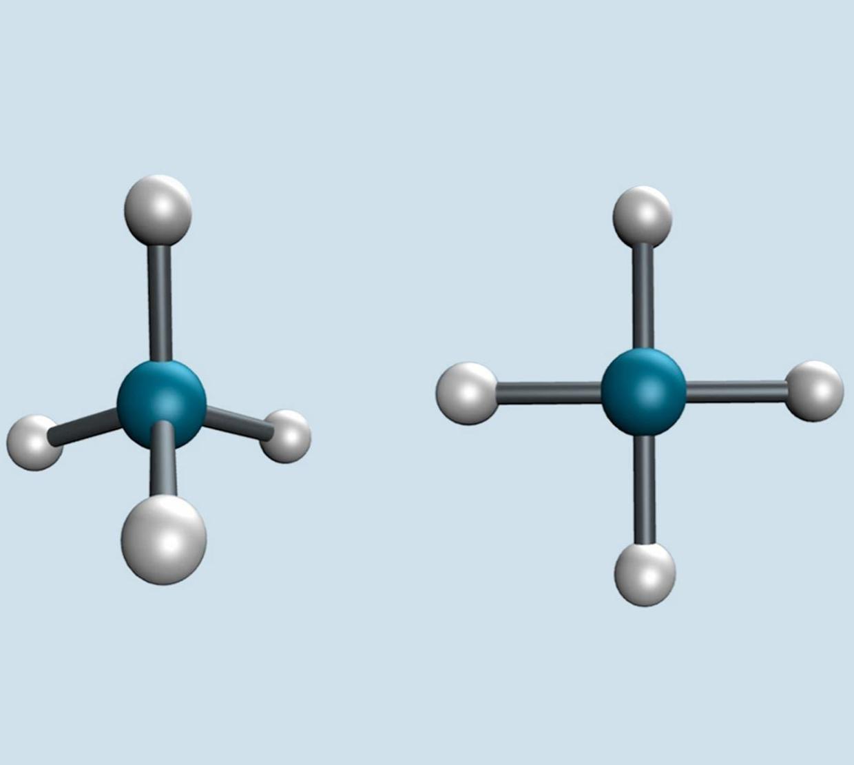 Rendering of two molecules.