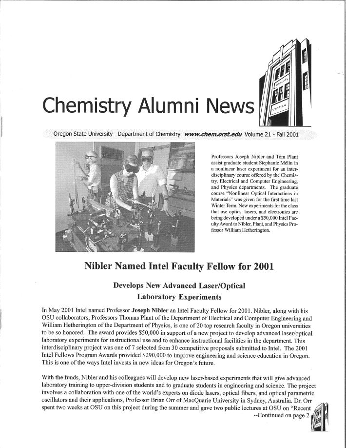 Picture of 2001 Fall Newsletter